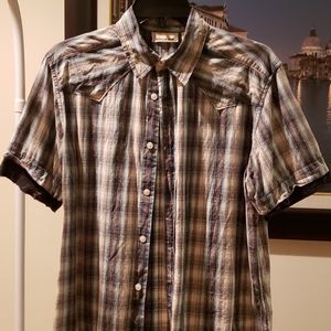 DKNY blue grey stripe cowboy short sleave t shirt Size S